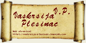 Vaskrsija Plešinac vizit kartica